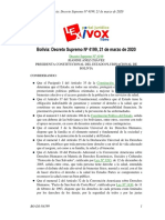 Bolivia: Decreto Supremo #4199, 21 de Marzo de 2020