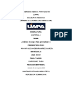 Análisis de Aspectos Gramaticales A Partir Del Texto y La Oración Clases y Estructura.