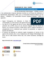 Comunicado Residentario Odontologico