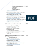 Grammar 1 Order The Words To Make Questions and Sentences.: Didn't You Enjoy The Meal?