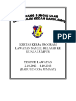 Kertas Kerja Lawatan K L 2013