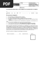 Declaración Jurada para Procedimiento Reasignacion