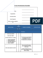 DSE Risk Assessment Workstation Checklist