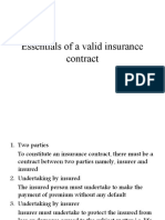 Essentials of Valid Insurance Contract