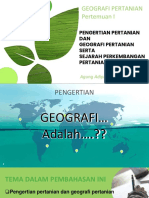 Pengertian Geografi Pertanian