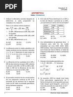 Aritmética Semestral Uni - Ejercicios de Promedios