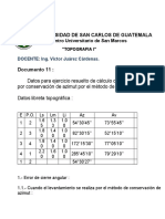 2,020 Documento 11. Ejercicio Resuelto de Cálculo de Área de Polígono Por El Método de Conservación de Azimut Topografia I.