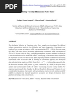 Predicting Viscosity of Limestone-Water Slurry