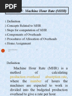 Overhead - Machine Hour Rate