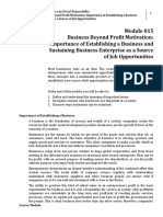 Business Beyond Profit Motivation: Importance of Establishing A Business and Sustaining Business Enterprise As A Source of Job Opportunities