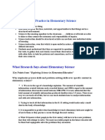 Best Practice in Elementary Science