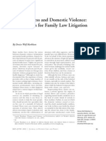 Mental Illness and Domestic Violence: Implications For Family Law Litigation