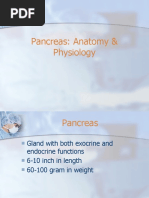 Pancrease ANATOMY AND PHYSIOLOGY