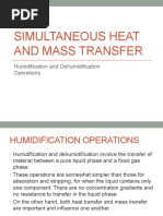 Simultaneous Heat and Mass Transfer: Humidification and Dehumidification Operations