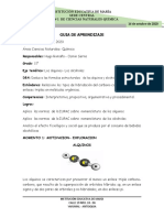 Guia # 1 Quimica Grado 11° Alquinos y Alcoholes. Cuarto Periodo. Con Plantilla