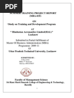 A Project Report On Training and Development of HAL