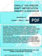 Conditionally Tax And/Or Duty-Exempt Importation: Tariff 213 Commodity Classification