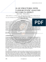 Analysis of Structures With Respect To Linear Statics Analysis Using P Delta Effect Ijariie2964 PDF