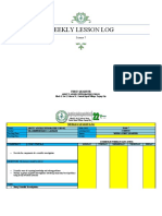 Weekly Lesson Log Science 7 (First Quarter)