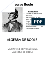 Apresentação de Algebra de Boole