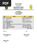 Class Schedule Grade 11-Excellence (HUMSS) School Year 2020-2021 Time Subject Days Teacher