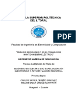 Analisis Ergonomico en El Trabajo de Mantenimiento Electric