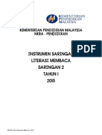 Instrumen Saringan Literasi Membaca Bahasa Melayu Saringan 2 Tahun 1 2015 PDF