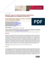 Bienestar Social en La Etapa Universitaria Según Factores Sociodemográficos en Estudiantes de Educación