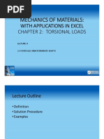 Mechanics of Materials:: With Applications in Excel Chapter 2: Torsional Loads