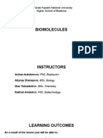 Biomolecules: Al-Farabi Kazakh National University Higher School of Medicine