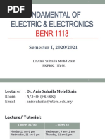 Fundamental of Electric & Electronics: BENR 1113