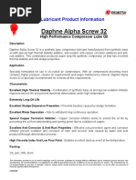 Daphne Alpha Screw 32: Lubricant Product Information