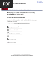 Measuring Economic Competence of Secondary School Students in Germany