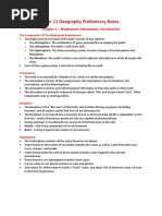 Year 11 Geography Preliminary Notes