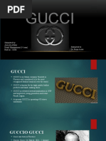 Gucci: Submitted By: Aziz Ali Afzaly Retail Management (1 Year) Roll No: 22048 Submitted To: Dr. Pooja Arora