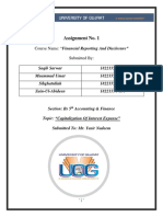 Assignment No. 1: Course Name: "Financial Reporting and Disclosure" Submitted by