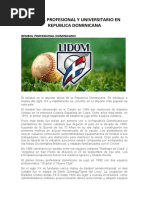 Beisbol Profesional y Universitario en Republica Dominicana