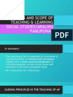 Goals and Scope of Teaching & Learning Social Studies/Araling Panlipunan