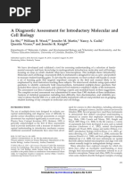 A Diagnostic Assessment For Introductory Molecular and Cell Biology