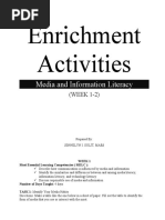 Enrichment Activities: Media and Information Literacy