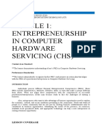 Entrepreneurship in Computer Hardware Servicing (CHS)