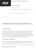 Experiment #20 - Bernoulli's Theorem Demonstration - Applied Fluid Mechanics Lab Manual