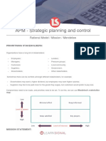 APM - Strategic Planning and Control: Rational Model / Mission / Mendelow