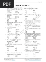 Mock Test - 1: Dy DX