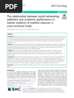 The Relationship Between Social Networking Addiction and Academic Performance in Iranian Students of Medical Sciences: A Cross-Sectional Study