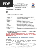 Liceo "Los Ángeles": 2. Complete The Gaps With An Irregular Verb in The Past Simple Tense. Choose From