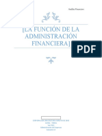 Actividad 1. (Analisis Financiero) LA FUNCIÓN DE LA ADMINISTRACIÓN FINANCIERA