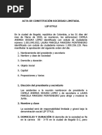 Acta Sociedad Limitada. Ok.