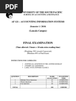 Final Examination: The University of The South Pacific