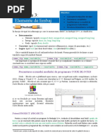 Săptămâna 3 - Elemente de Limbaj. Structura Liniară. Lucru Cu Fișiere Text